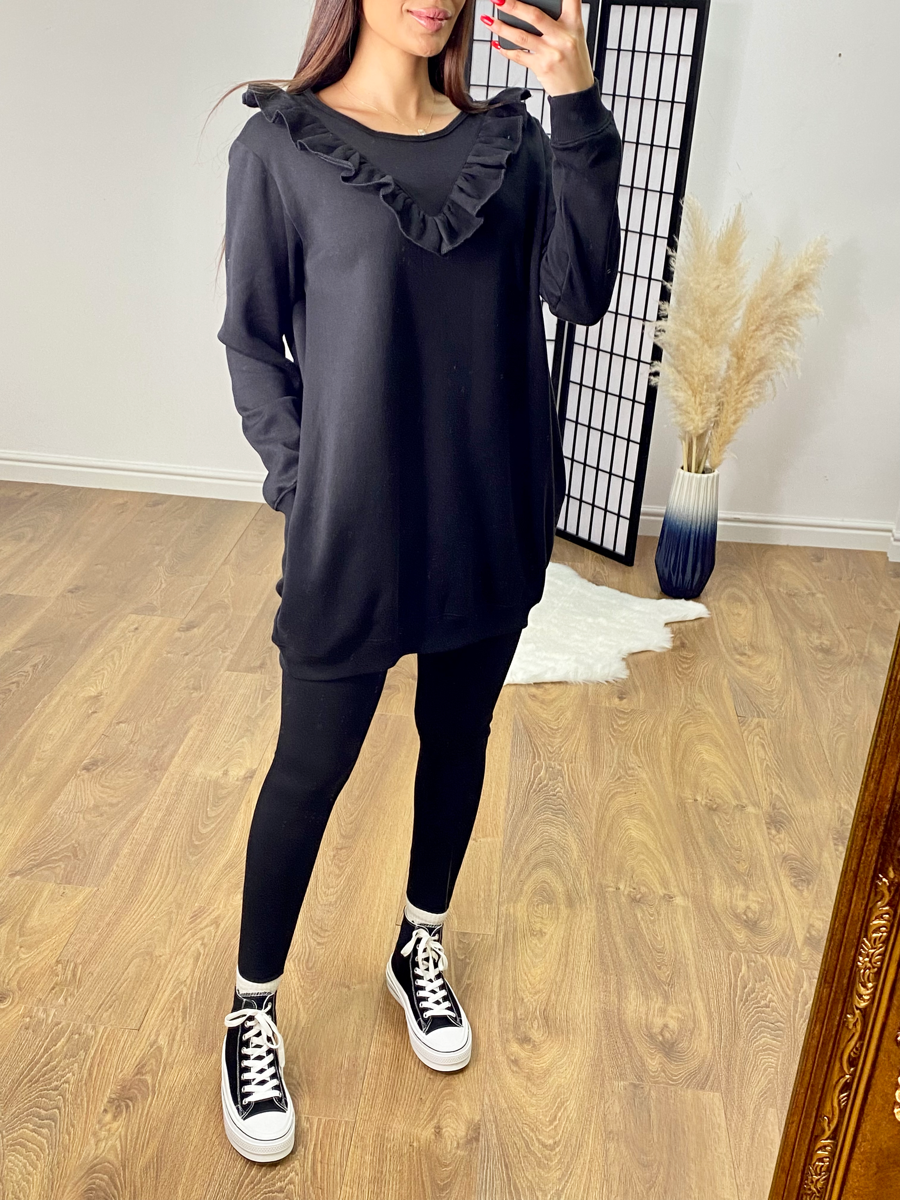 Atlanta Frill Front Longline Sweatshirt