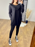 Atlanta Frill Front Longline Sweatshirt