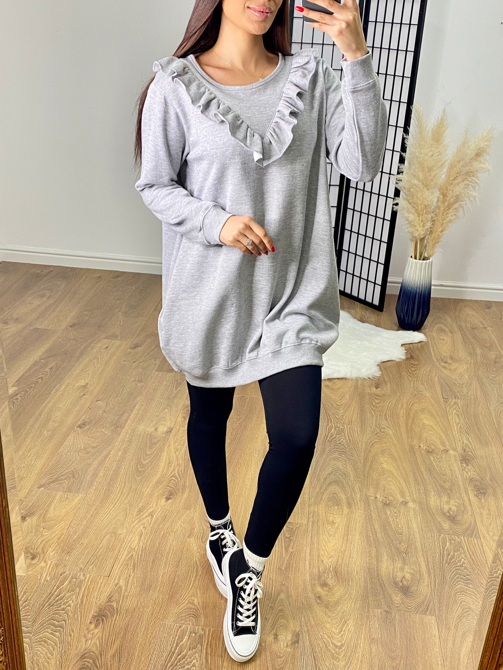 Atlanta Frill Front Longline Sweatshirt