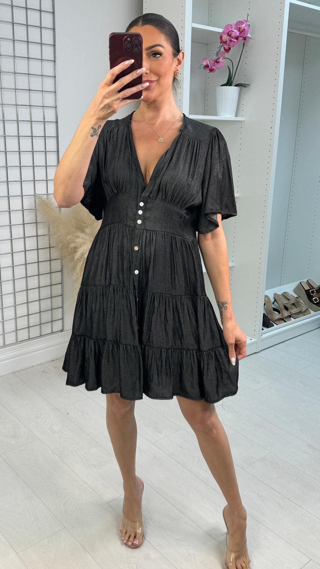 Adalin Tiered Smock Mini Dress