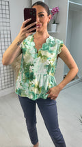 Dylan Watercolour Peplum Top