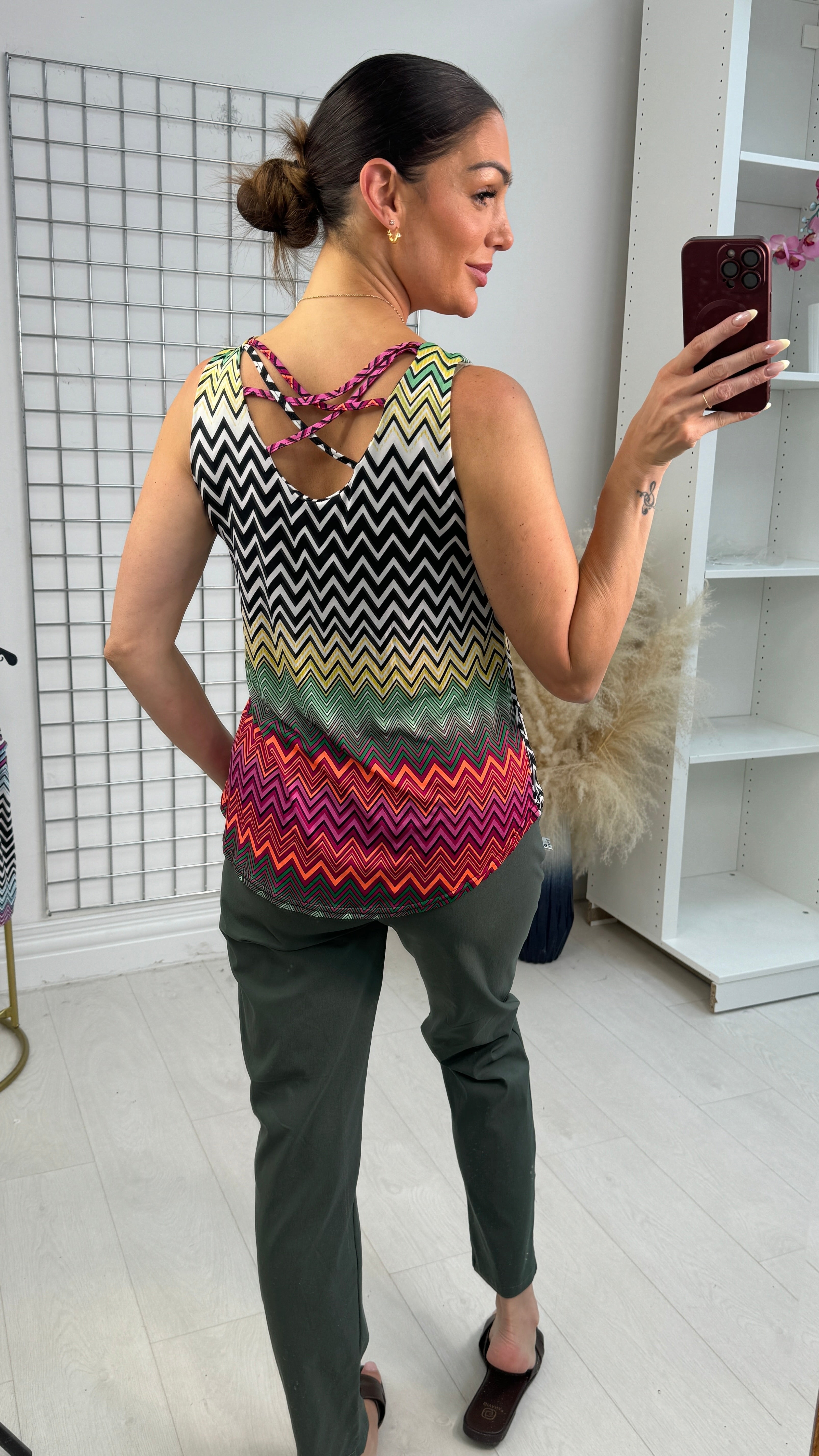 Fiona Zig Zag Print Magic Top