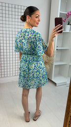 Ilaria Floral Print Shirred Waist Midi Dress