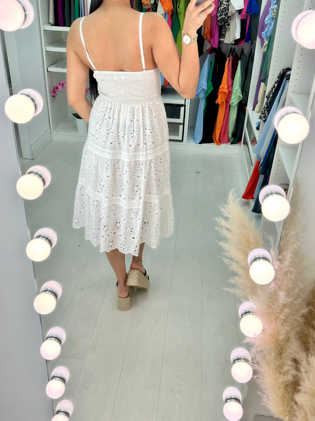 Lennox Pearl Detail Embroidery Dress