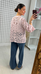Wella Open Front Crochet Cardigan