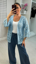 Wella Open Front Crochet Cardigan