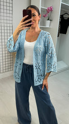 Wella Open Front Crochet Cardigan