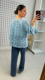 Wella Open Front Crochet Cardigan