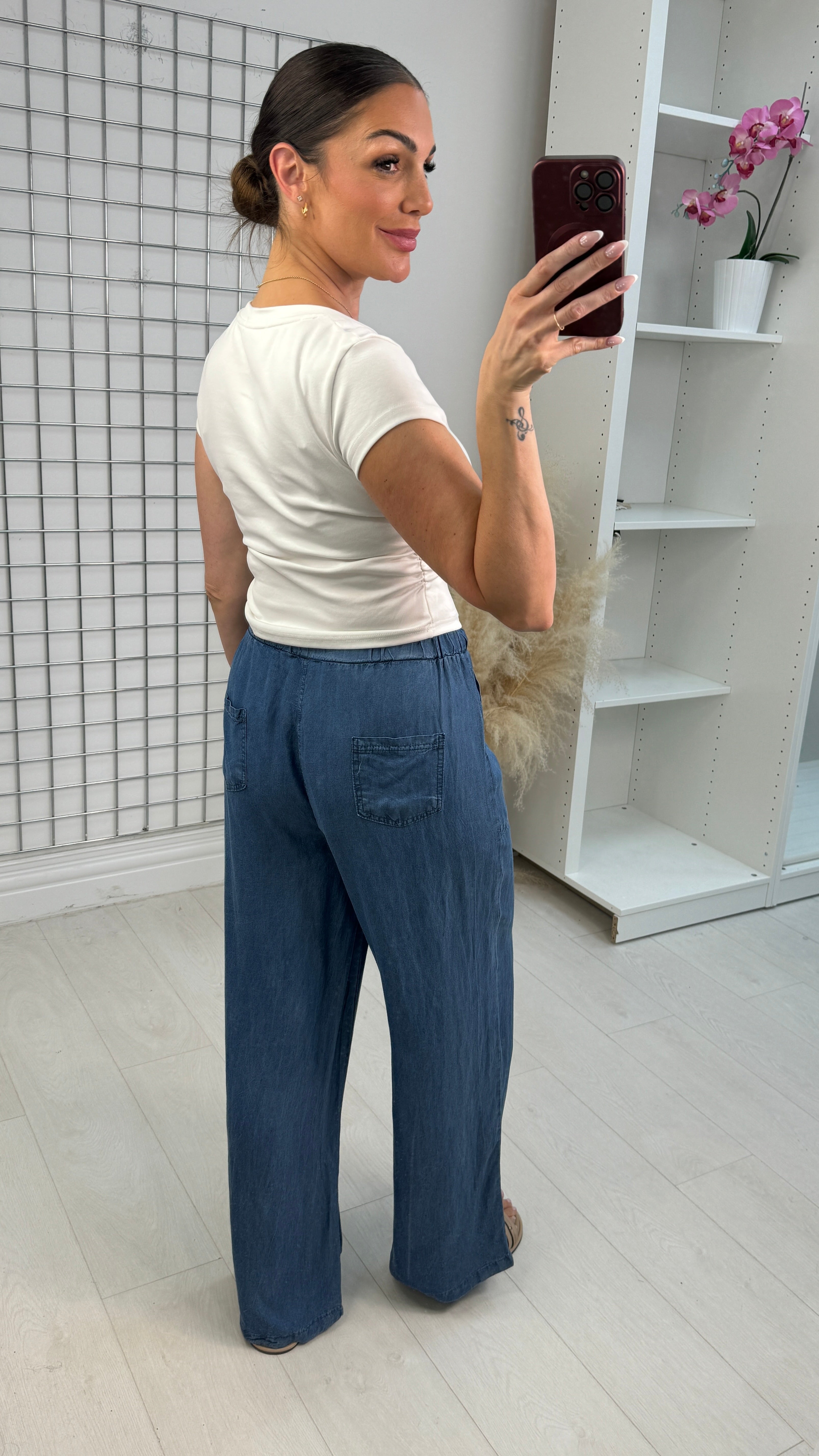 Wilda Denim Wide Leg Trousers