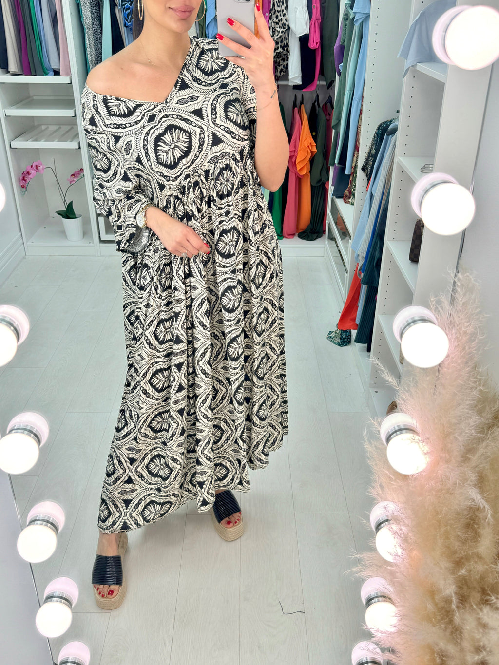 Kate Mosaic Pattern Smock Dress