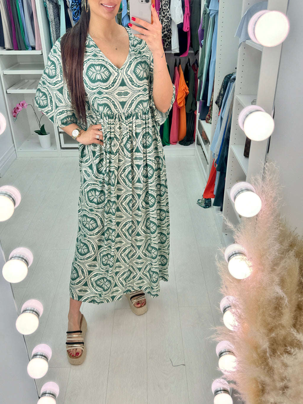 Kate Mosaic Pattern Smock Dress