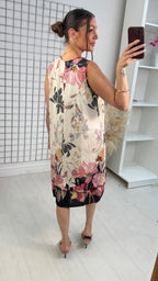 Emerie Floral Print Sleeveless Midi Smock Dress