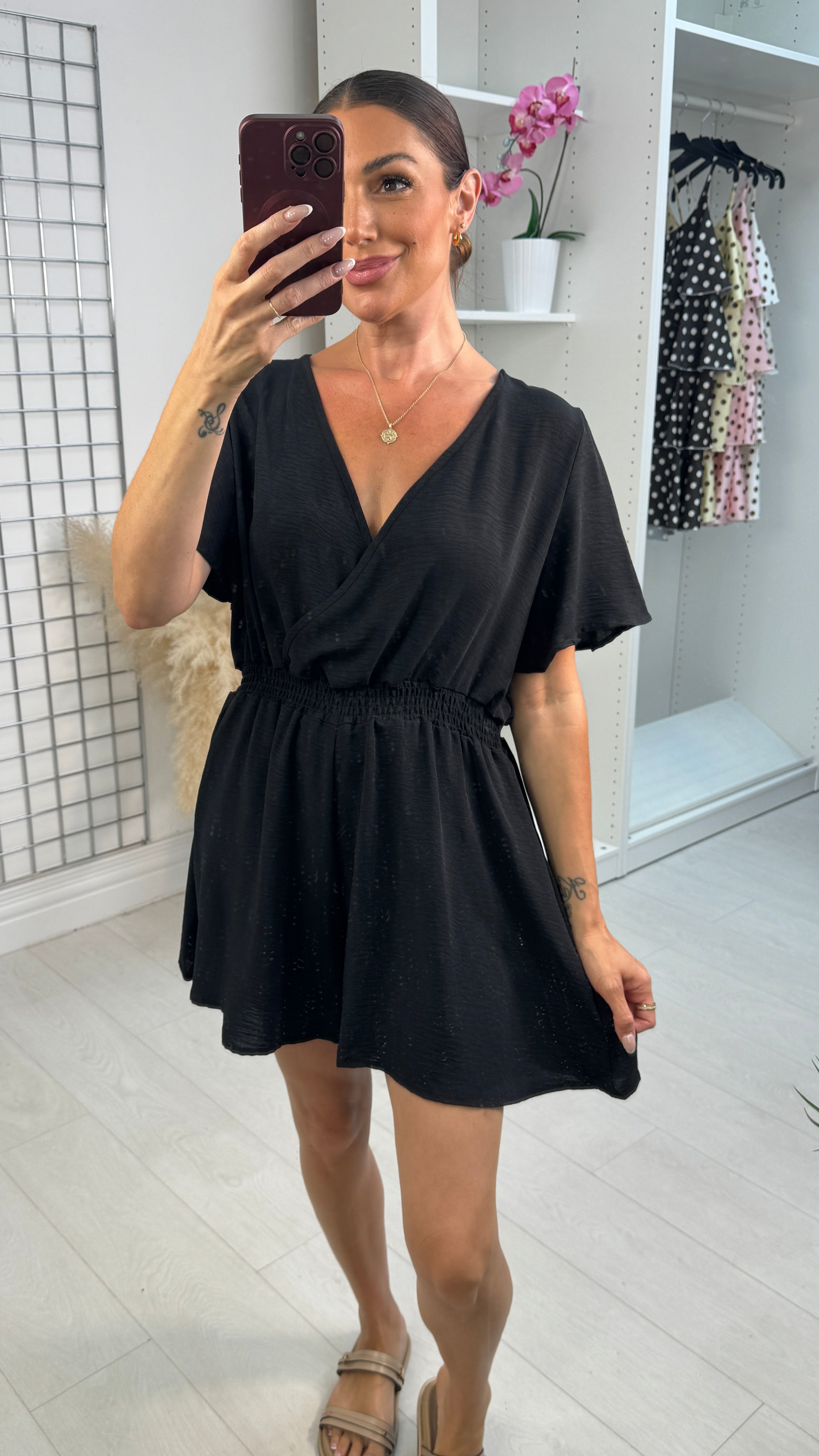 Utopia Plain V Neck Playsuit