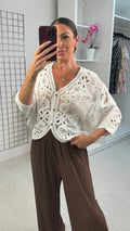 Daizy Crochet Detailed Batwing Cardigan