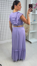 Ivania Lace Detailed Deep V Neck Maxi Dress