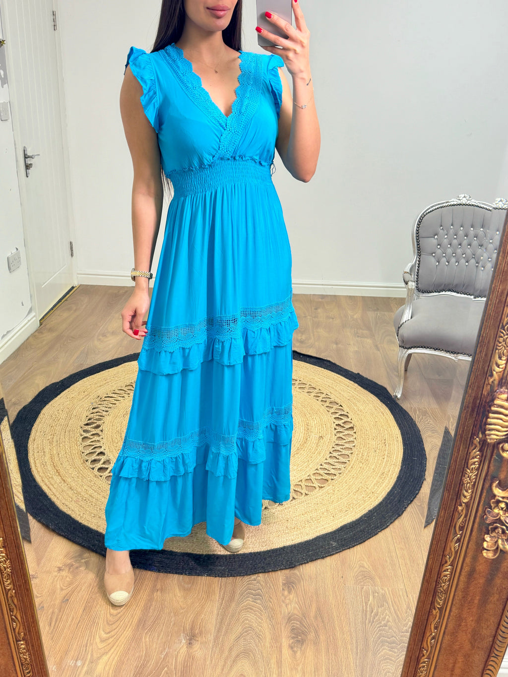 Silvana Crochet Detailed Frill Summer Dress
