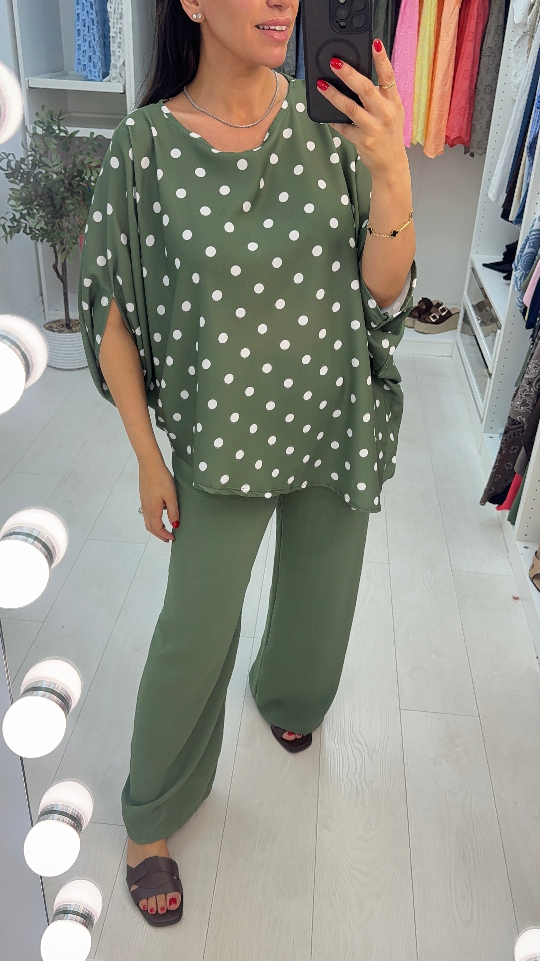 Haisley Polka Dot Asymmetric Co-Ord Set