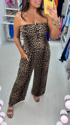 Camille Leopard Print Elasticated Bust Jumpsuit