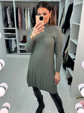 Kalina Ribbed High Neck Knit Dress