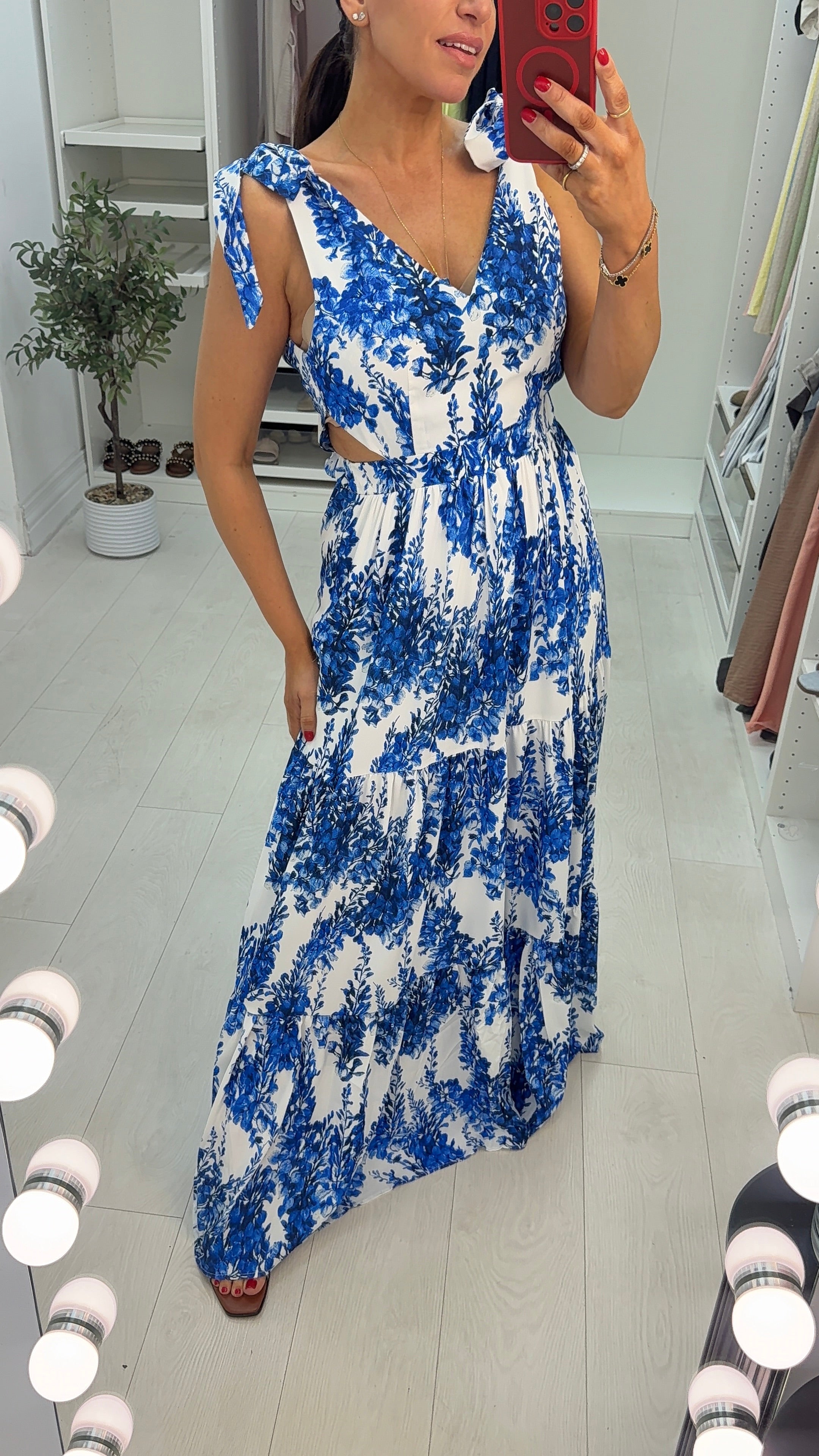 Ruben Floral Cut-Out Side Maxi Dress