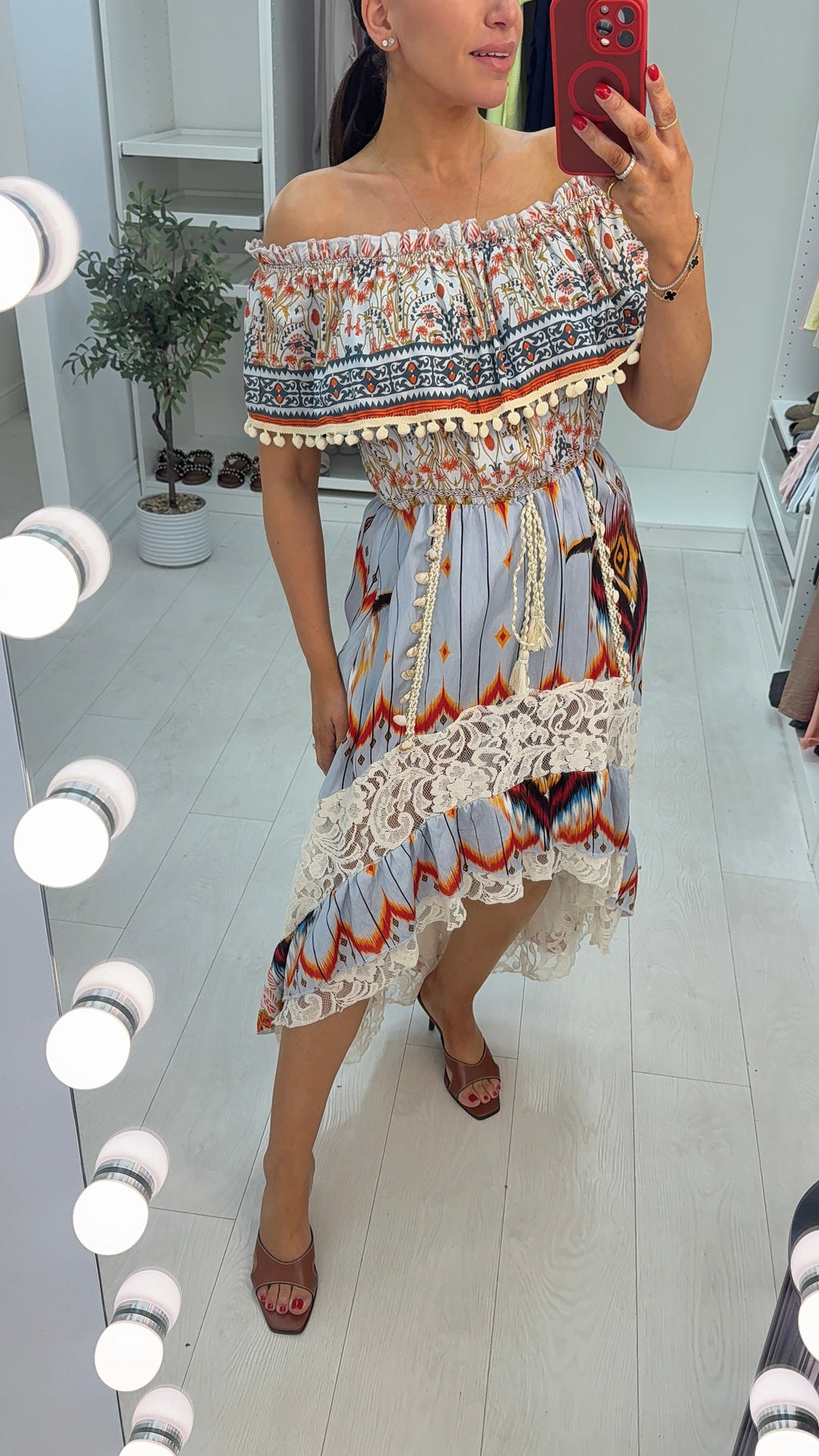 Serena Bohemian Bardot Maxi Dress