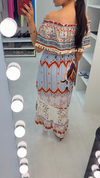 Serena Bohemian Bardot Maxi Dress