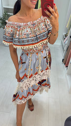 Serena Bohemian Bardot Maxi Dress