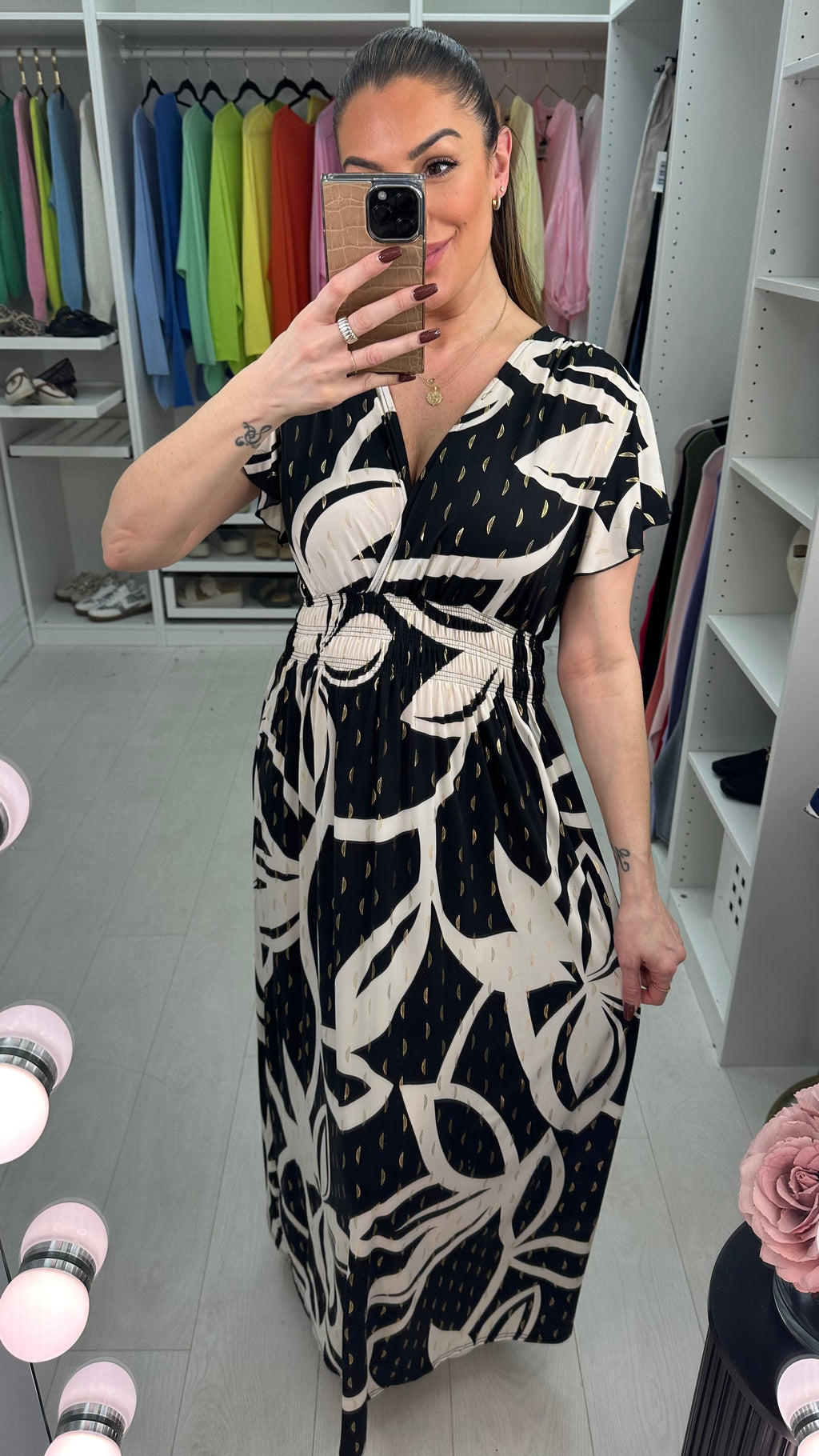Porsche Abstract Print Magic Maxi Dress