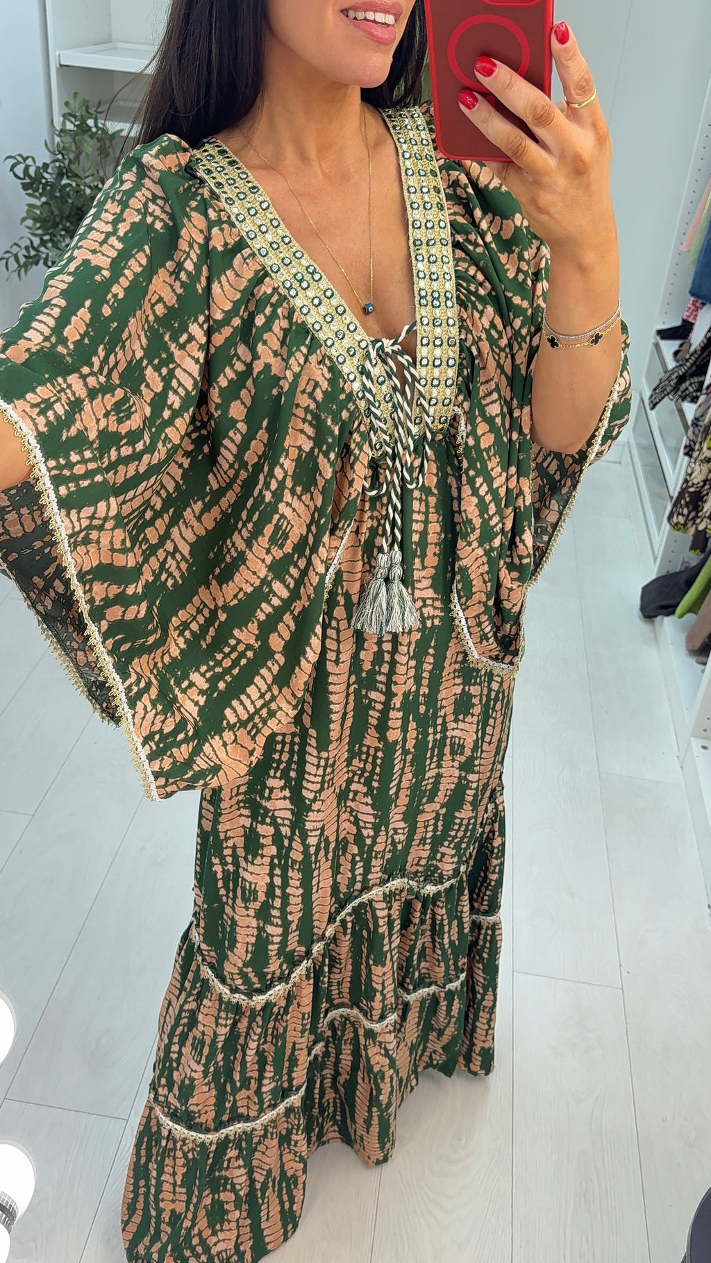 Evora Embellished Boho Maxi Dress