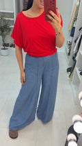 Desray Wide Leg Soft Denim Trousers