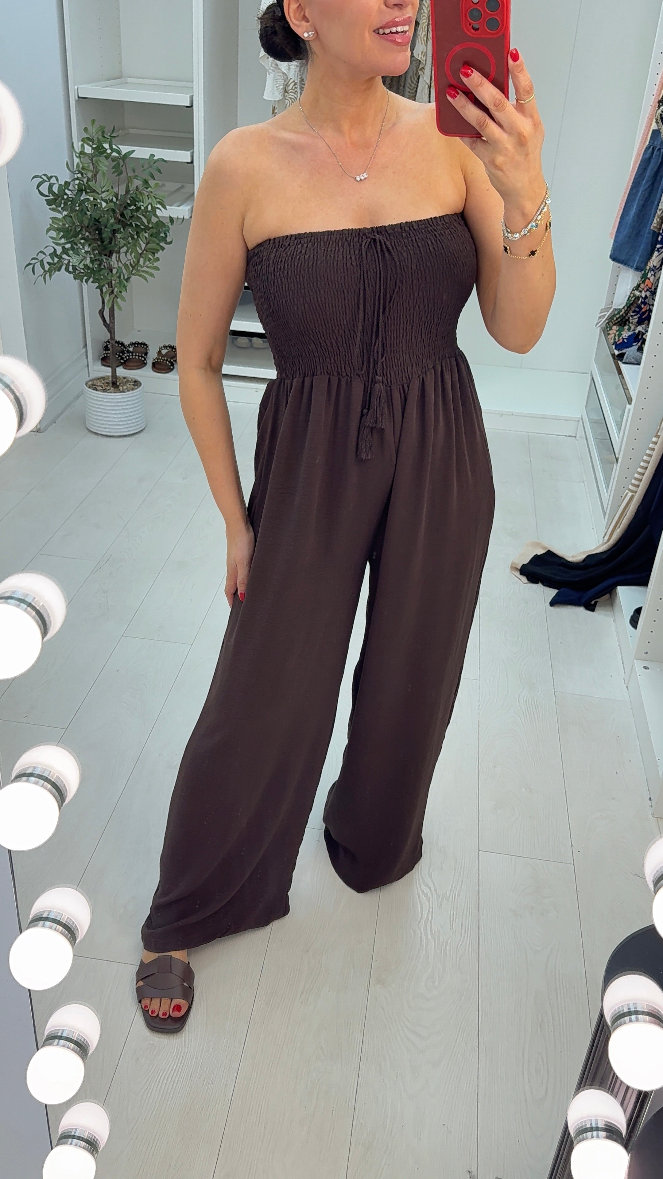 Romilly Shirred Bandeau Jumpsuit