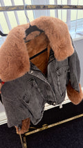 Kerry  Denim Faux Fur Panelled Jacket