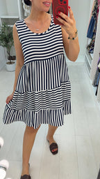 Maven Stripe Sleeveless Smock Dress