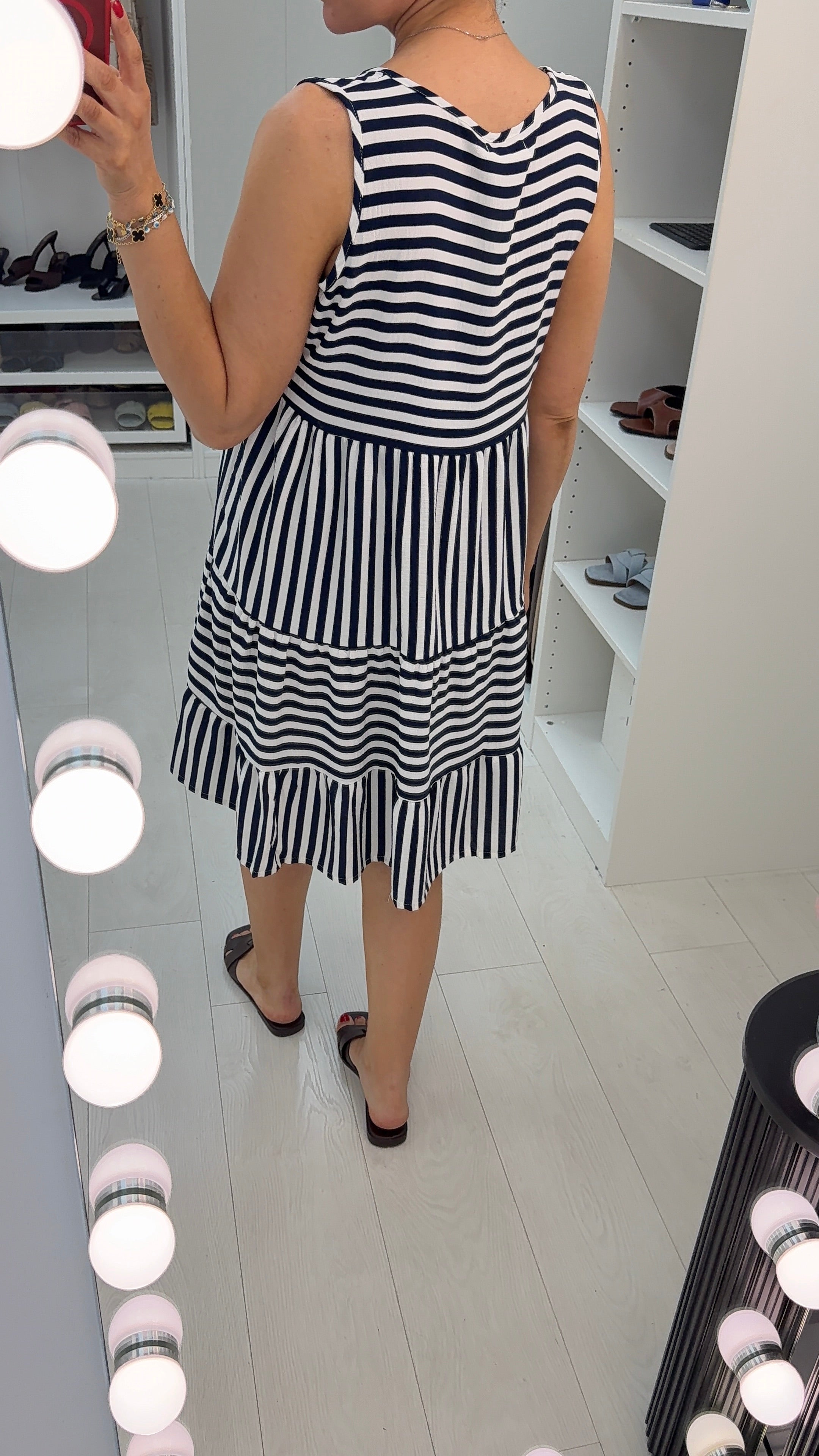 Maven Stripe Sleeveless Smock Dress