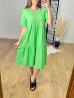 Katey Plain Jersey Tiered Smock T-shirt Dress