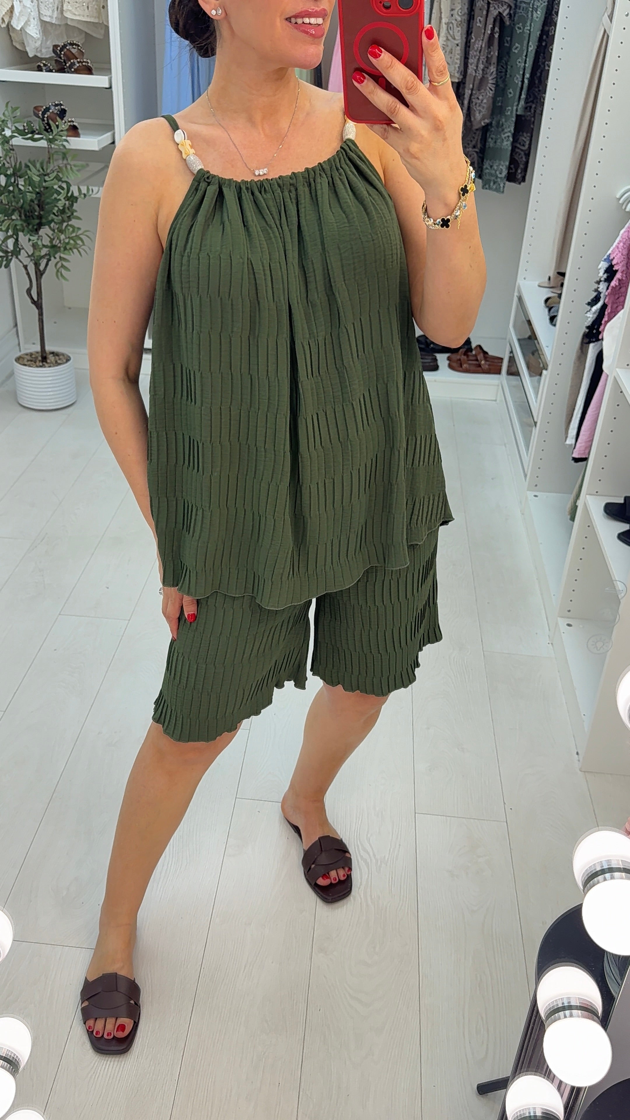 Biba Plain Textured Strappy Co-Ord Set