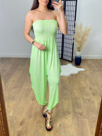 Maxiney Neon Ruched Drape Elasticated Jumpsuit