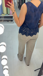 Mindy Floral Crochet Detailed Sleeveless Top