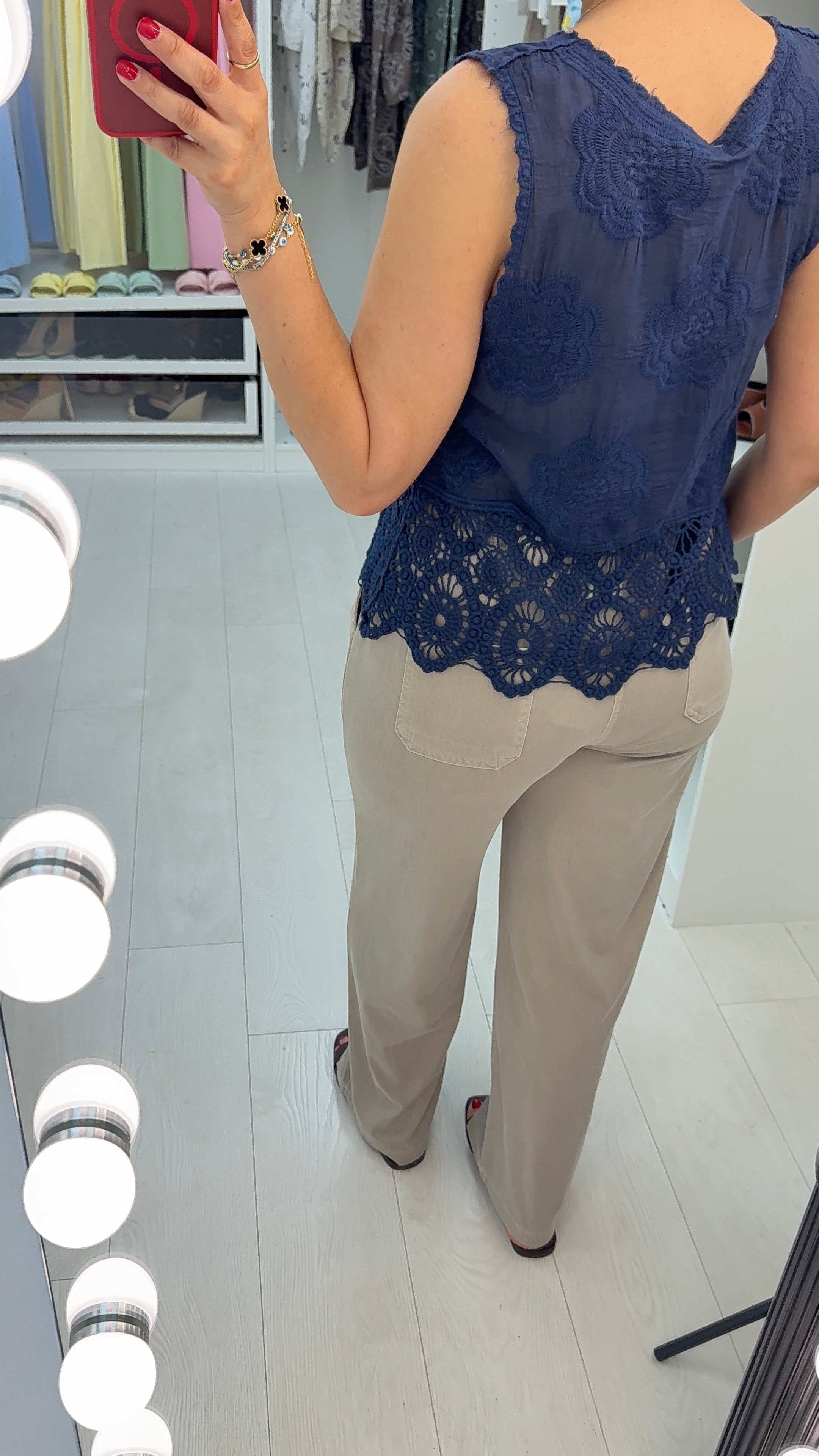 Mindy Floral Crochet Detailed Sleeveless Top