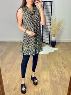 Zaylee Ring Button Cowl Neck Dress