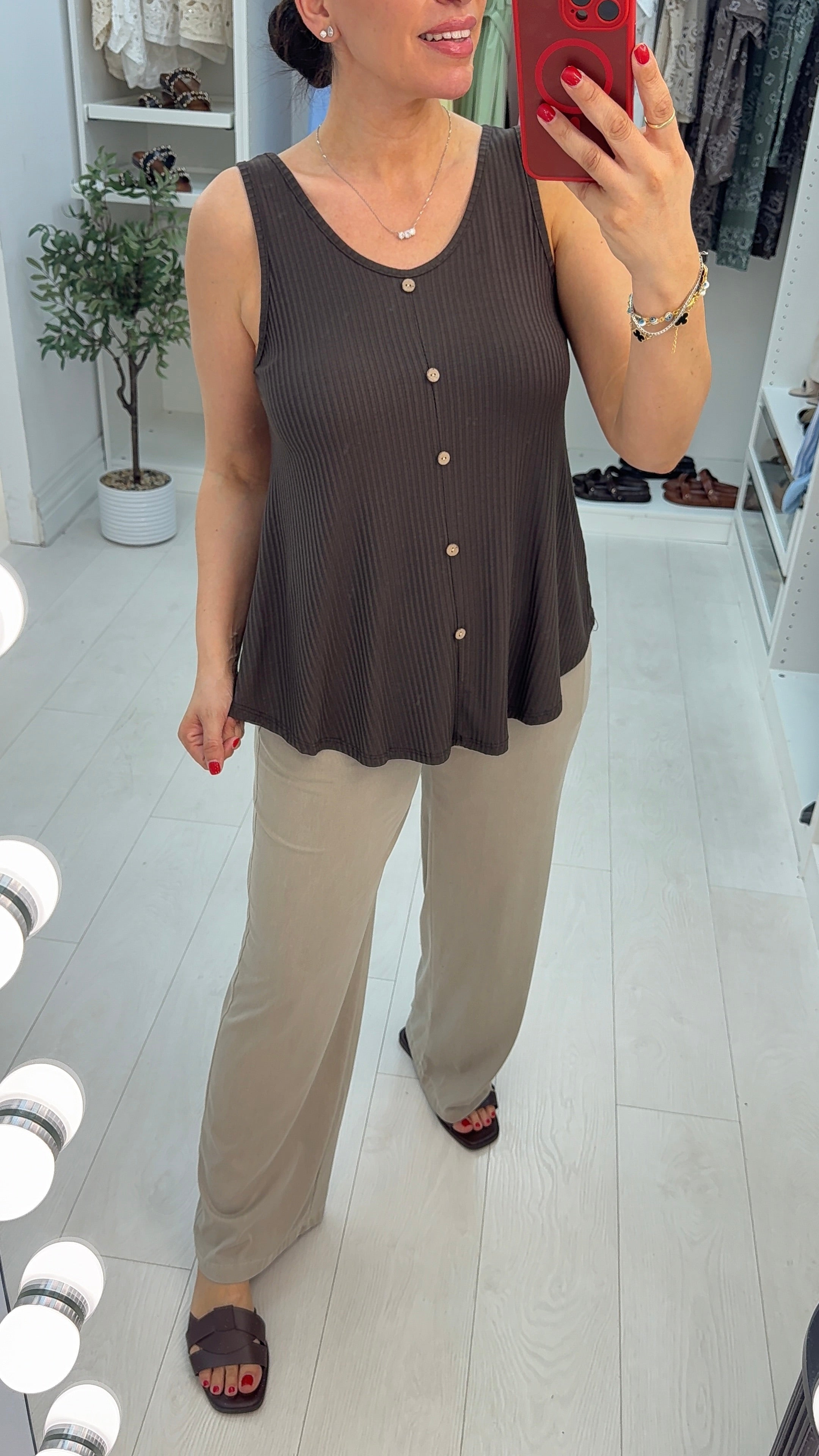 Faya Plain Ribbed Loose Fit Top