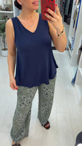 Gabbi Plain V Neck Loose Fit Top