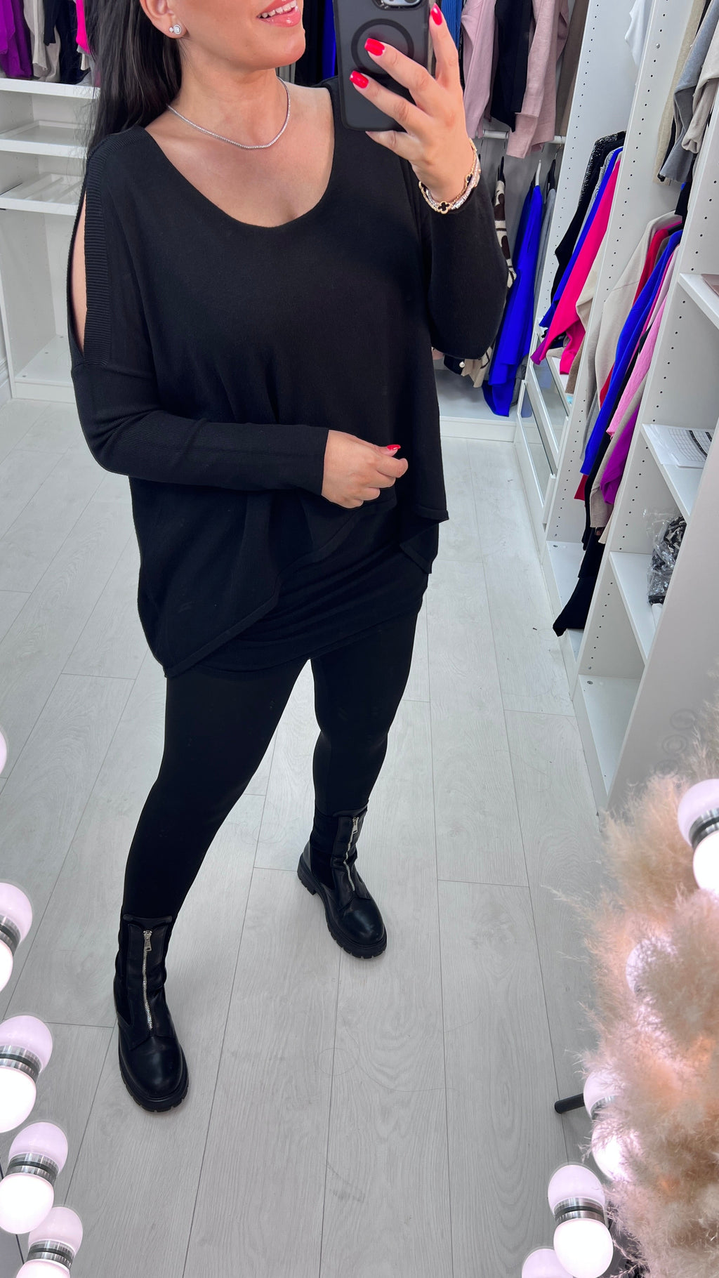 Candace Cold Shoulder Double Layered Jumper