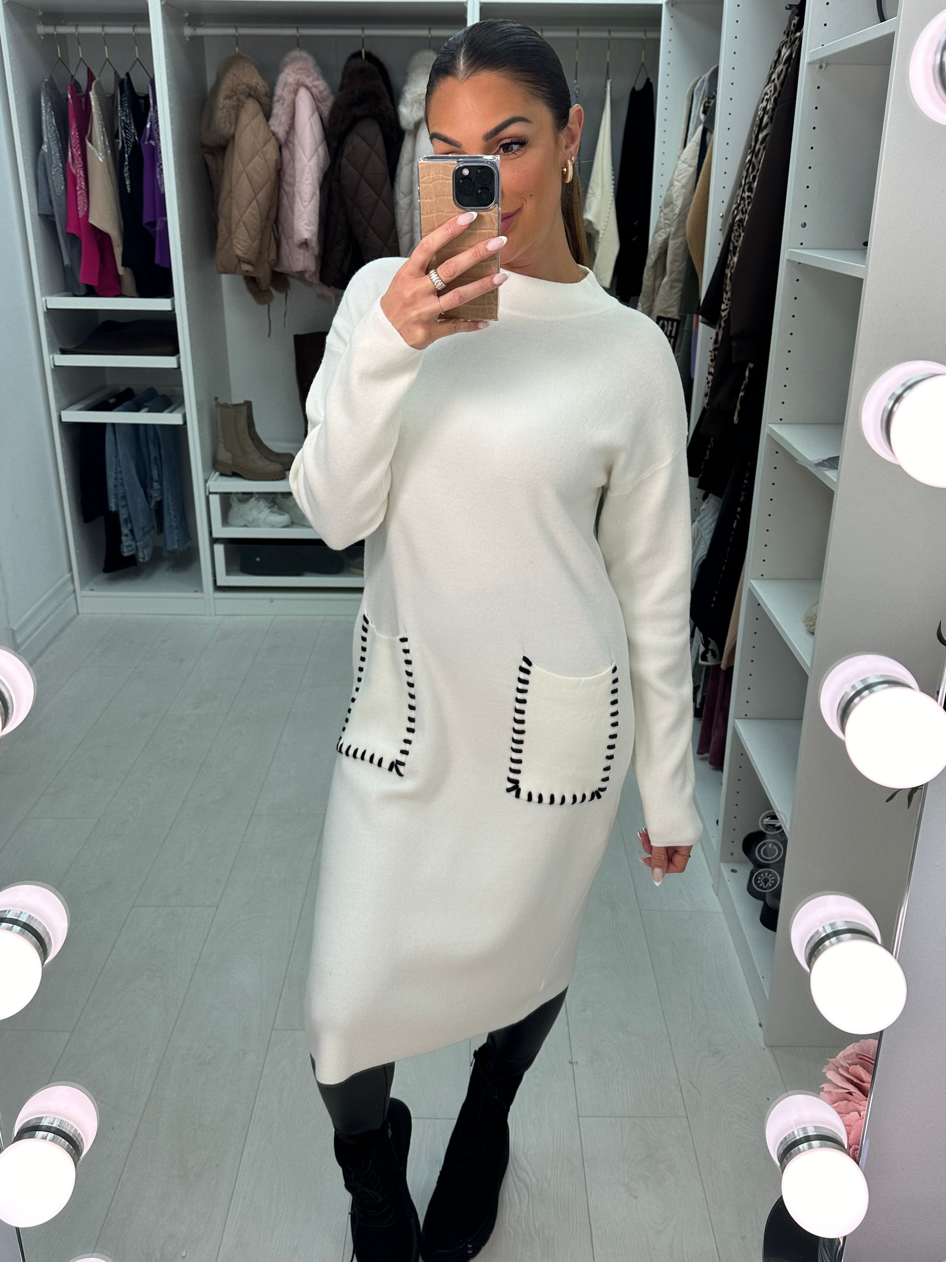 Lucy Pocket Detailed Knit Jumper Dress