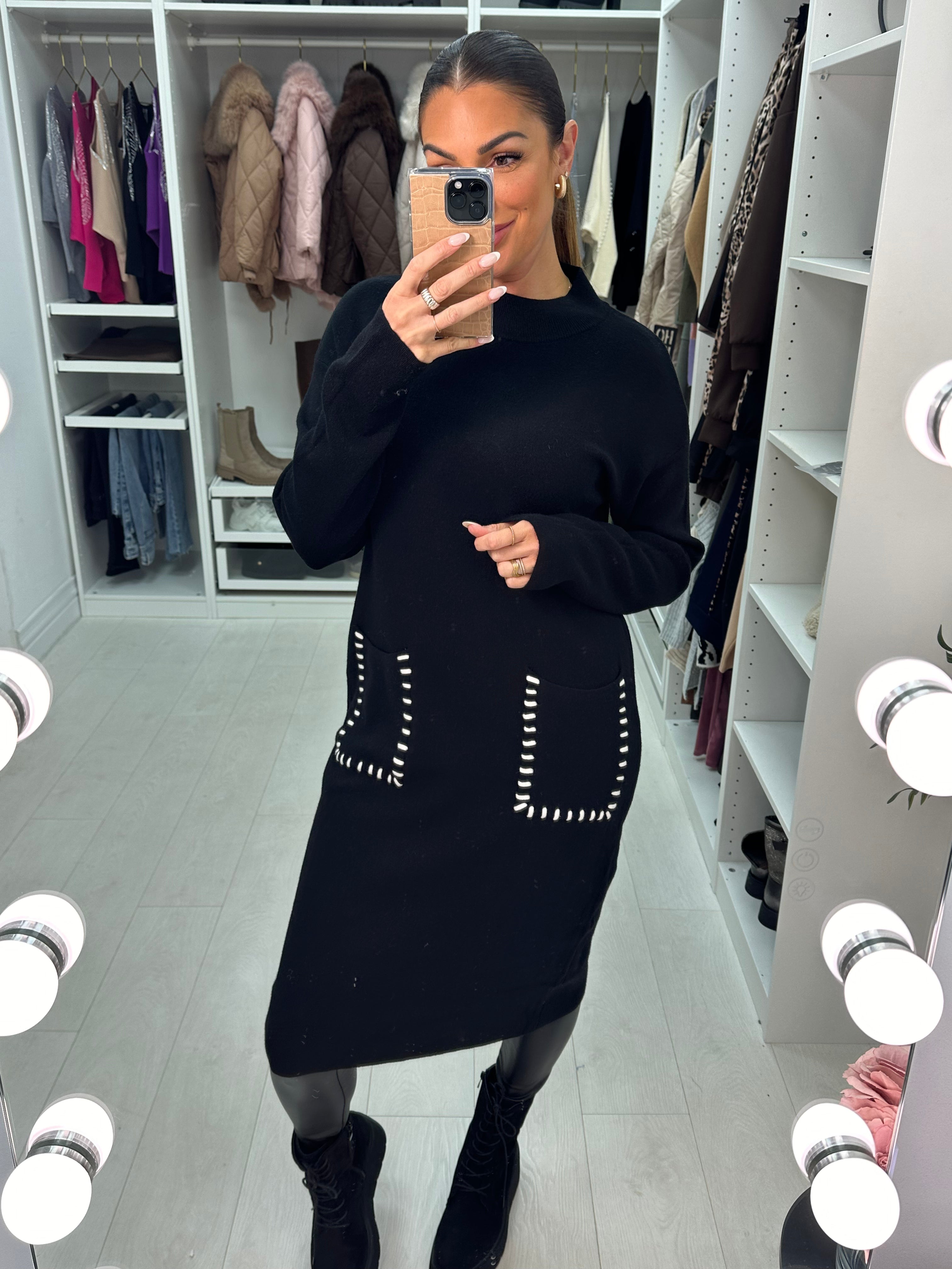 Lucy Pocket Detailed Knit Jumper Dress