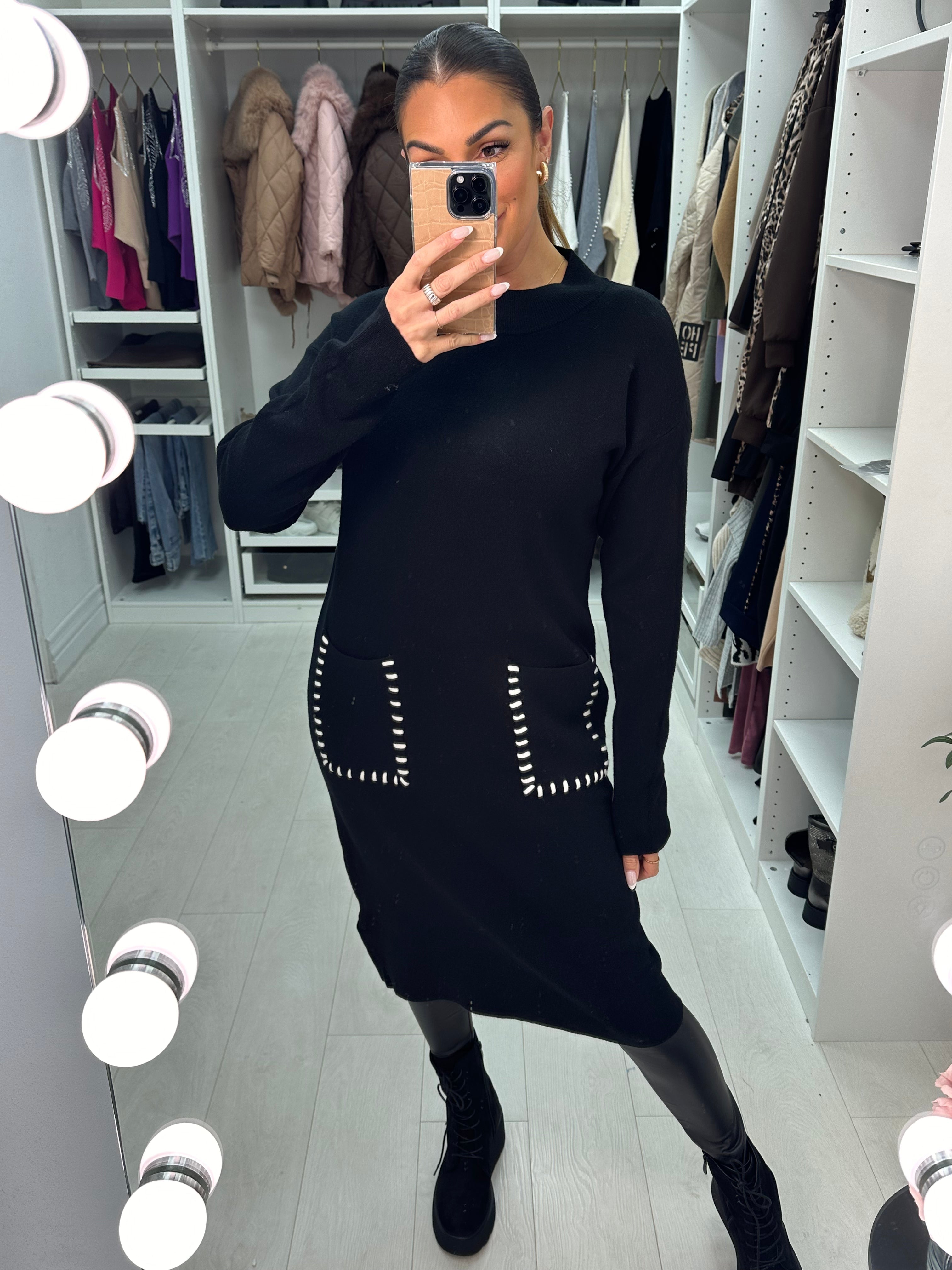 Lucy Pocket Detailed Knit Jumper Dress