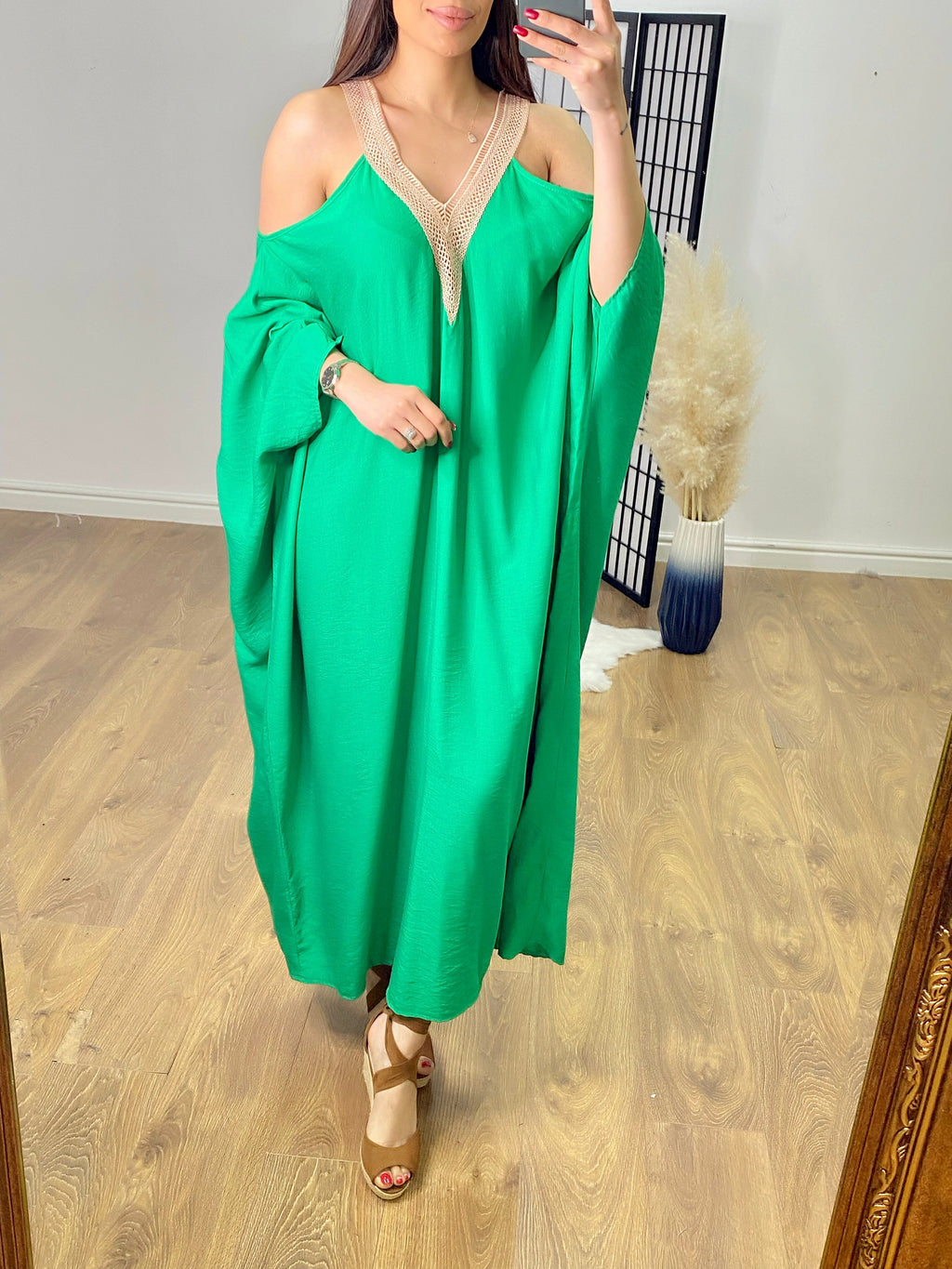 Knowles Cold Shoulder Batwing Kaftan Dress