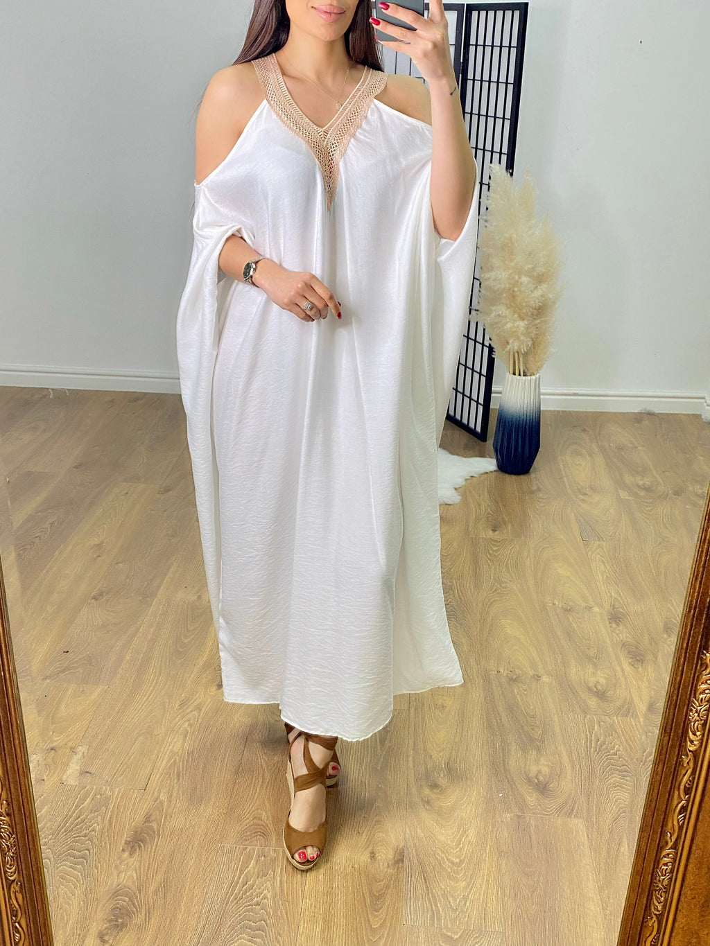 Knowles Cold Shoulder Batwing Kaftan Dress