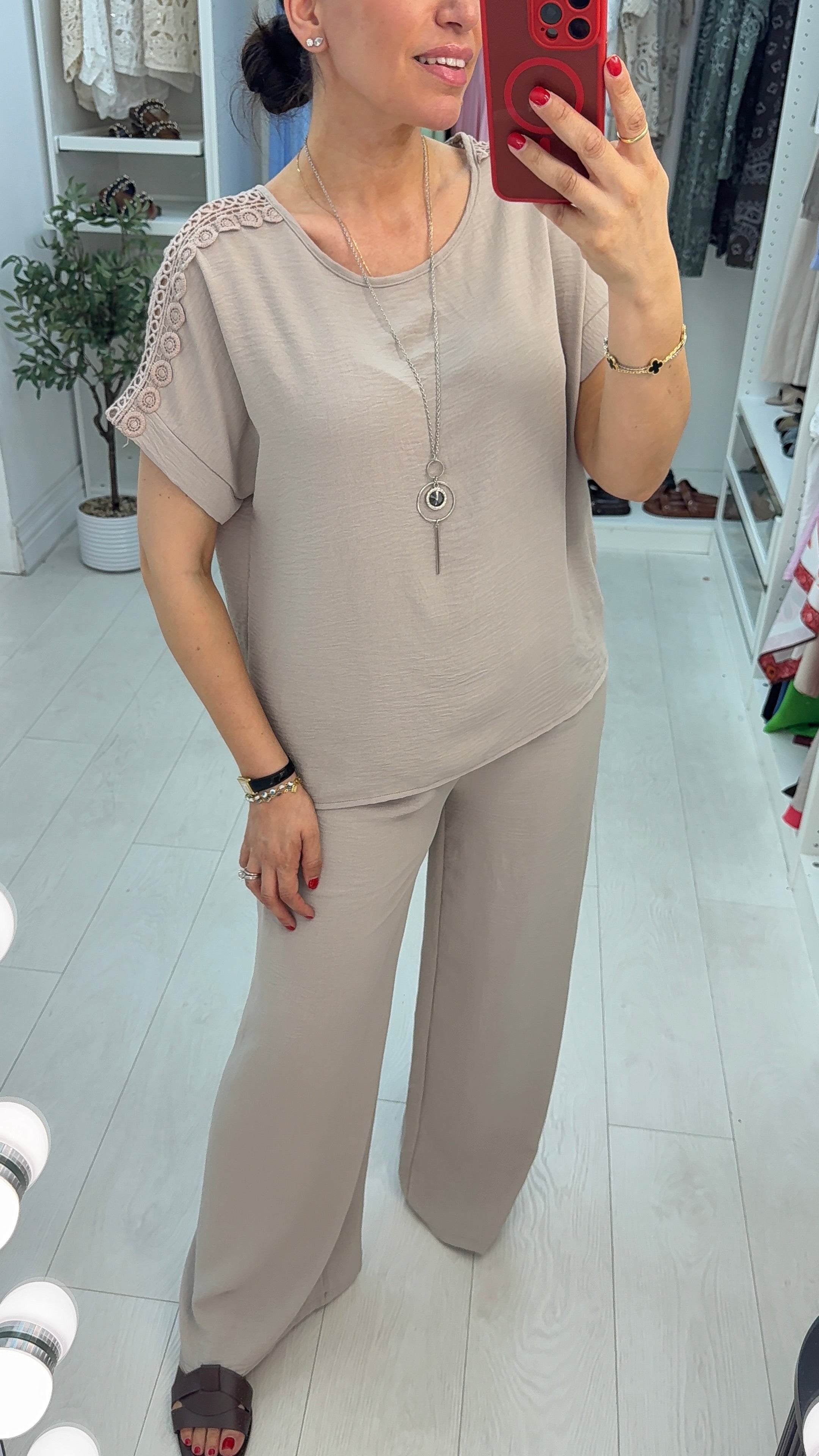 Rhianna Crochet Detailed Loose Fit Co-Ord Set