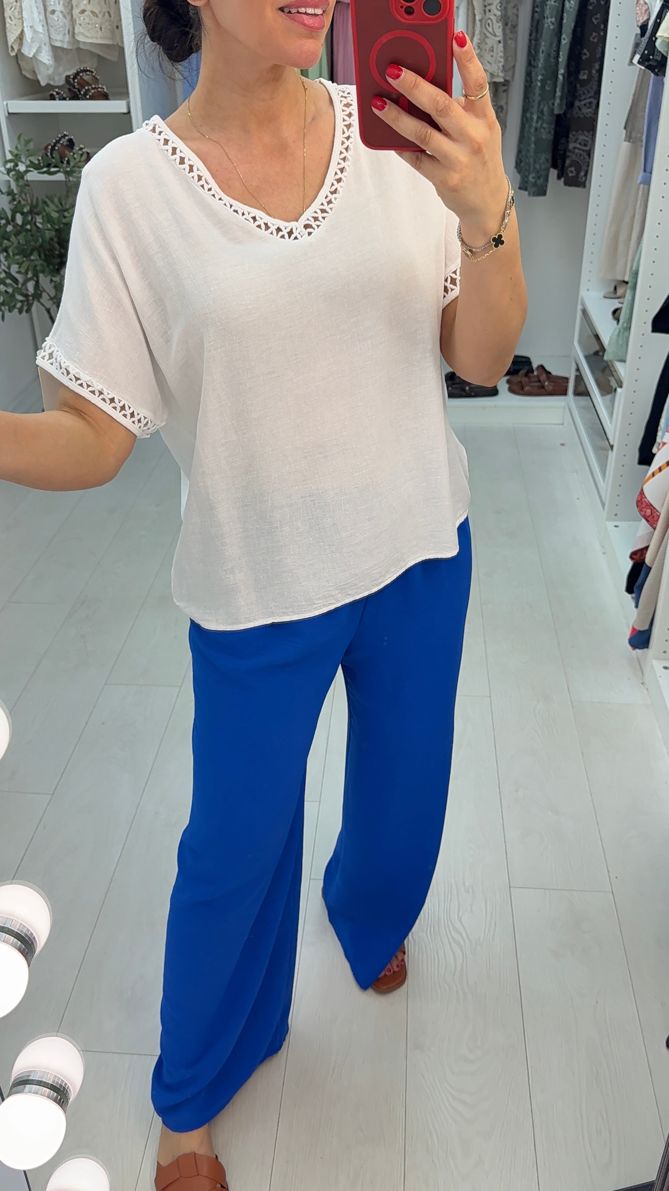 Elaine Plain V Neck Loose Fit Top
